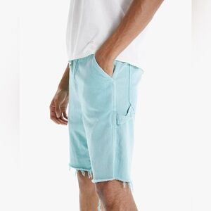 MOTHER Men's The Duke Utility Shorts Fray in Agate Green Size 30